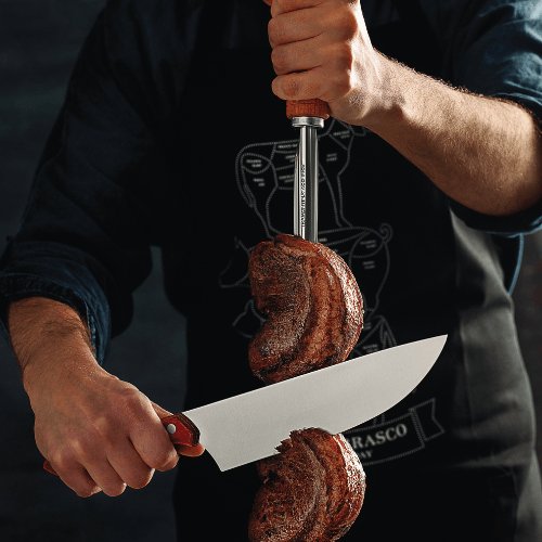 Faca para Carne em Aço Inox com Cabo Vermelho Tramontina
