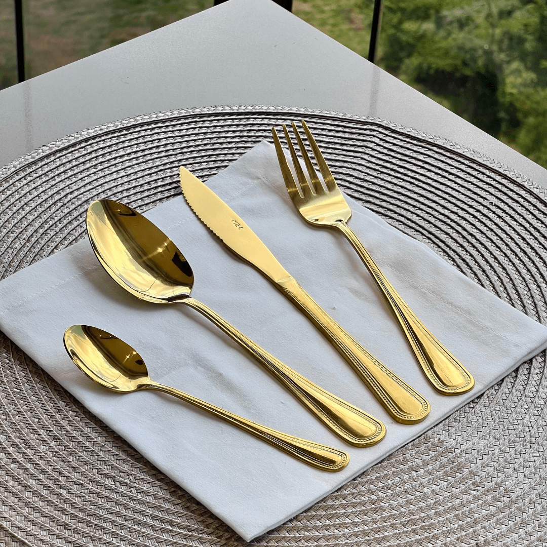 Faqueiro 24 Peças Sicilia em Aço Inox Dourado