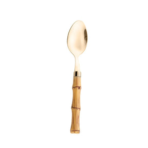 Faqueiro de Aço Inox com Cabo Plástico Bambu Dourado 24 Peças