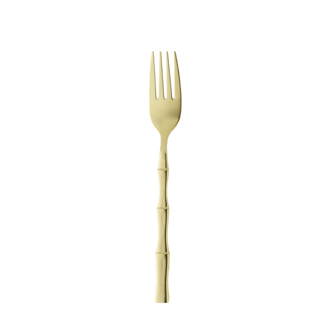 Faqueiro Elegant Estilo Bambu em Aço Inox Champanhe 16 Peças