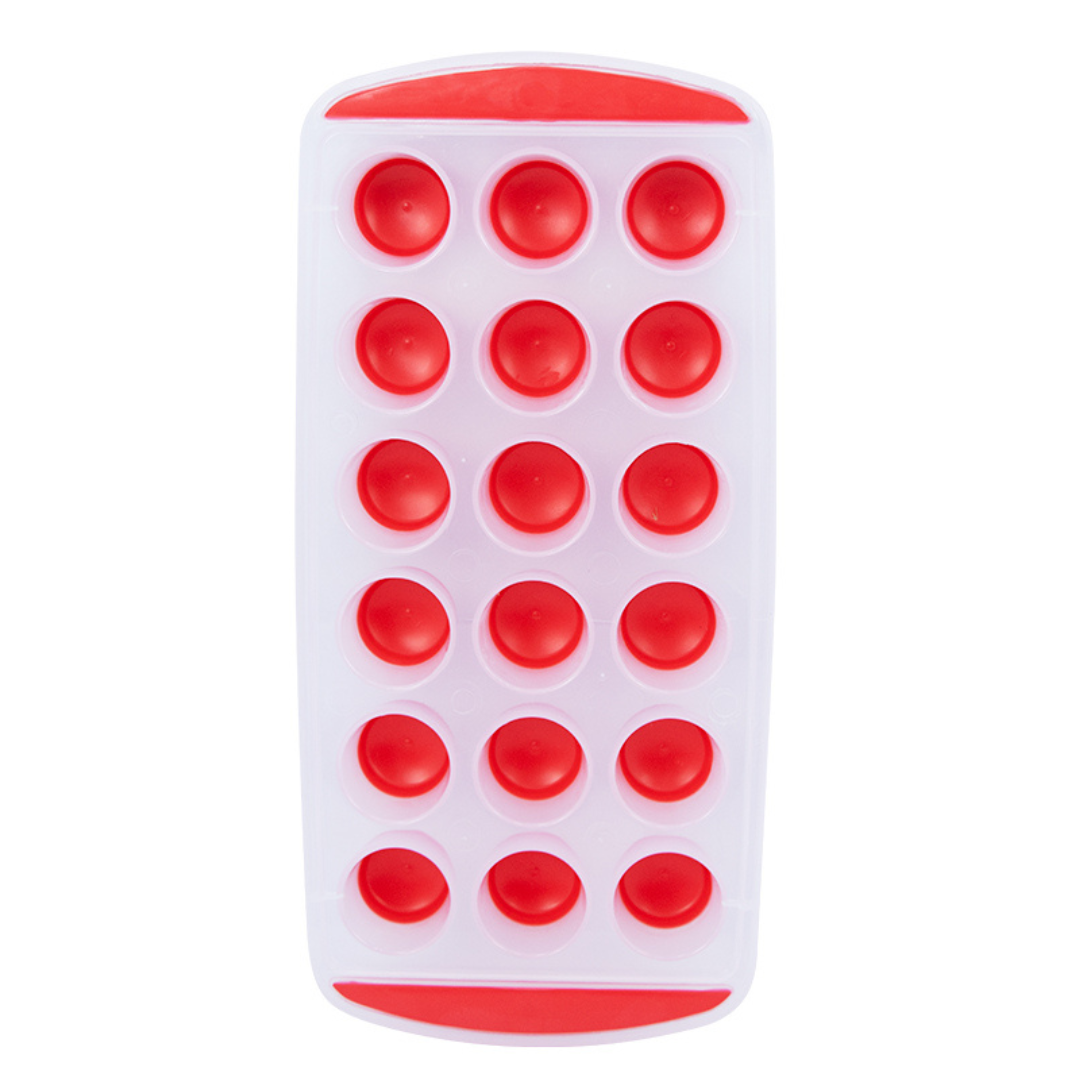 Forma para 18 Cubos de Gelo Redondo Vermelho