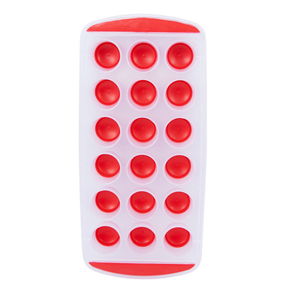 Forma para 18 Cubos de Gelo Redondo Vermelho