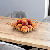 Fruteira de Mesa Quadrada Dourada