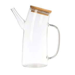 Galheteiro em Vidro com Tampa de Bambu 750ml