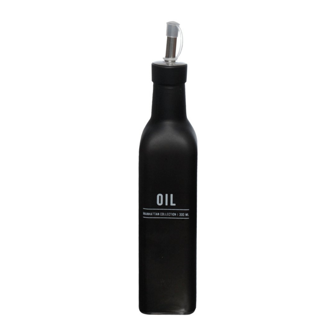 Galheteiro para Azeite de Vidro Manhattan Preto 300ml