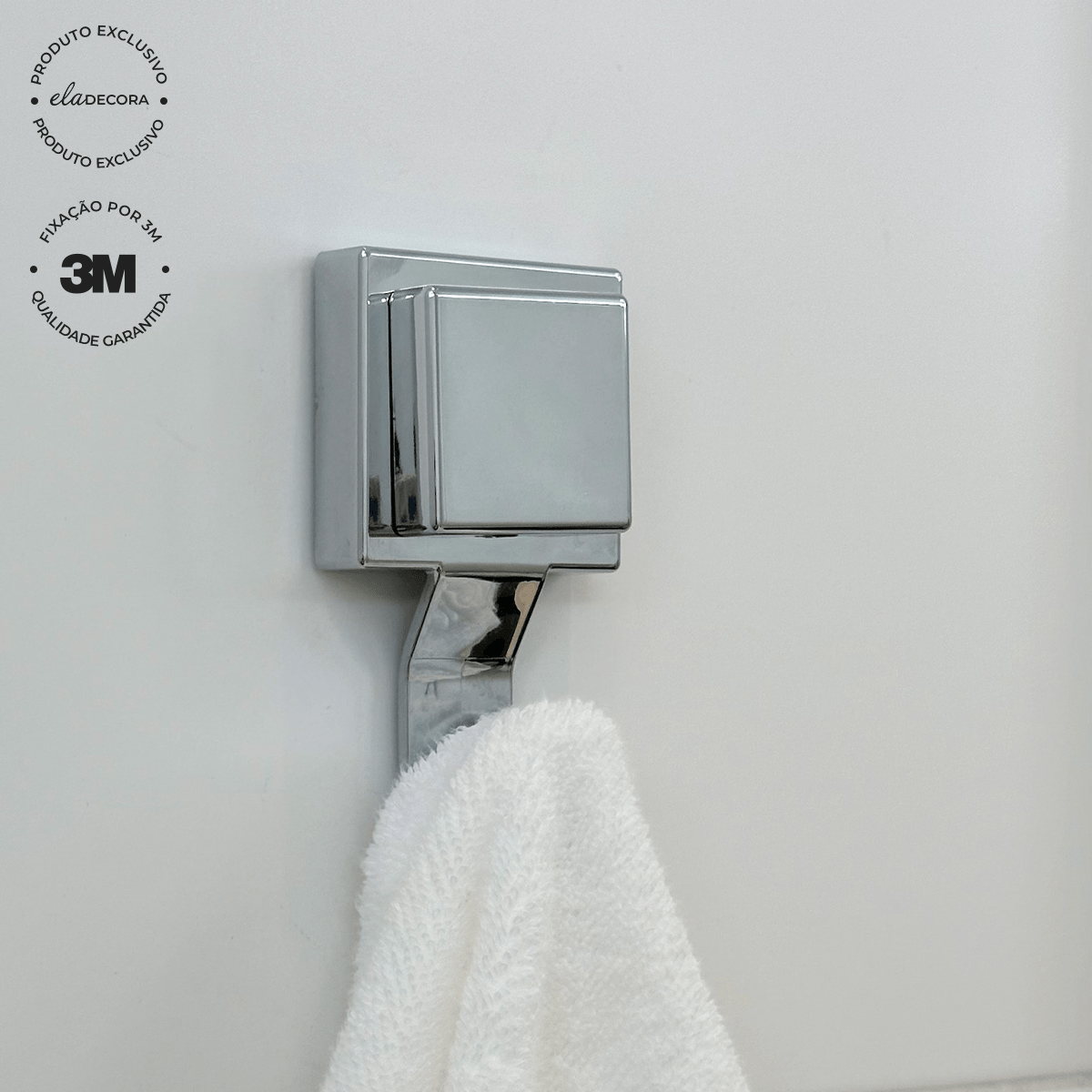 Gancho Multiuso com Fixação 3M Cromado