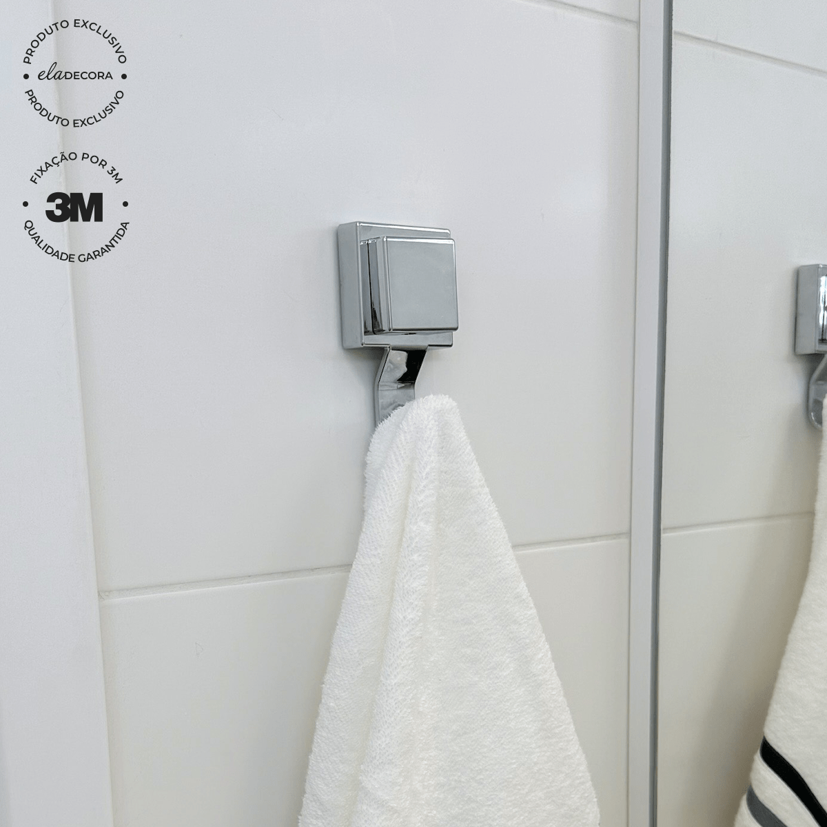 Gancho Multiuso com Fixação 3M Cromado