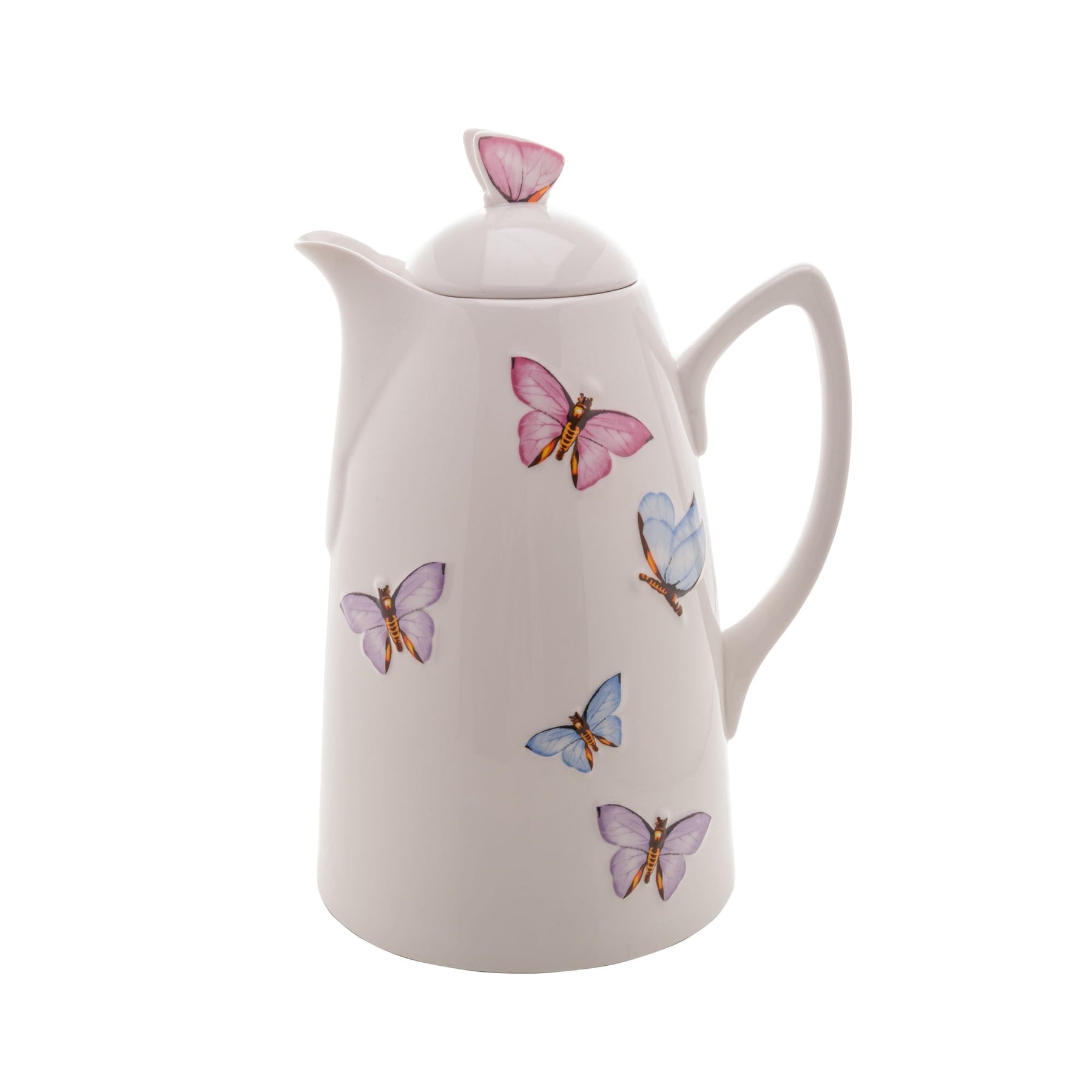 Garrafa Térmica Porcelana Borboletas Branca 900ml