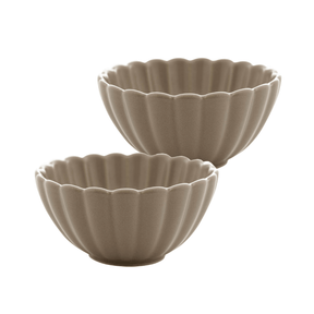 Jogo 2 Bowls em Porcelana Petala Areia Matt 12cm