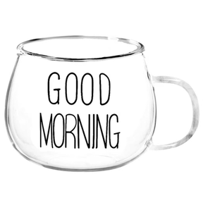 Jogo 2 Canecas Coffee Time Vidro Borossilicato 380ml