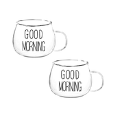 Jogo 2 Canecas Coffee Time Vidro Borossilicato 380ml