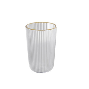 Jogo 2 Copos Altos de Vidro Lines com Fio de Ouro 450ml