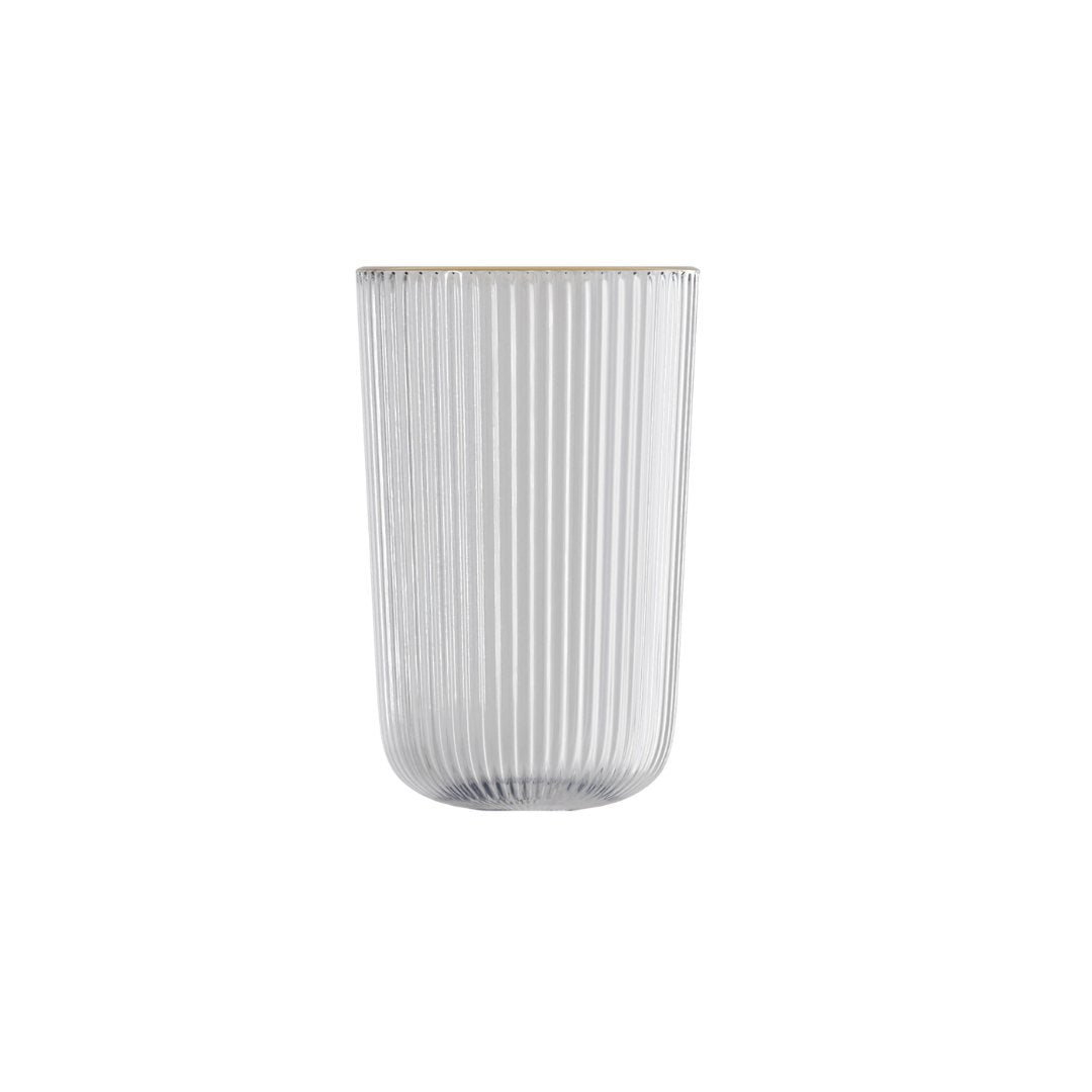 Jogo 2 Copos Altos de Vidro Lines com Fio de Ouro 450ml