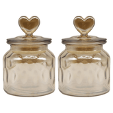 Jogo 2 Porta Mantimentos Old Fashion com Tampa em Vidro 650ml
