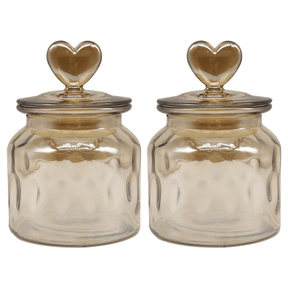 Jogo 2 Porta Mantimentos Old Fashion com Tampa em Vidro 650ml