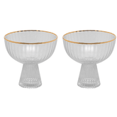 Jogo 2 Taças para Sobremesa Cristal com Fio de Ouro 200ml Lines