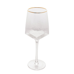 Jogo 2 Taças para Vinho em Cristal de Chumbo com Borda Dourada 600ml