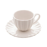 Jogo 2 Xicaras de Café Porcelana com Pires Petala Branco 90ml