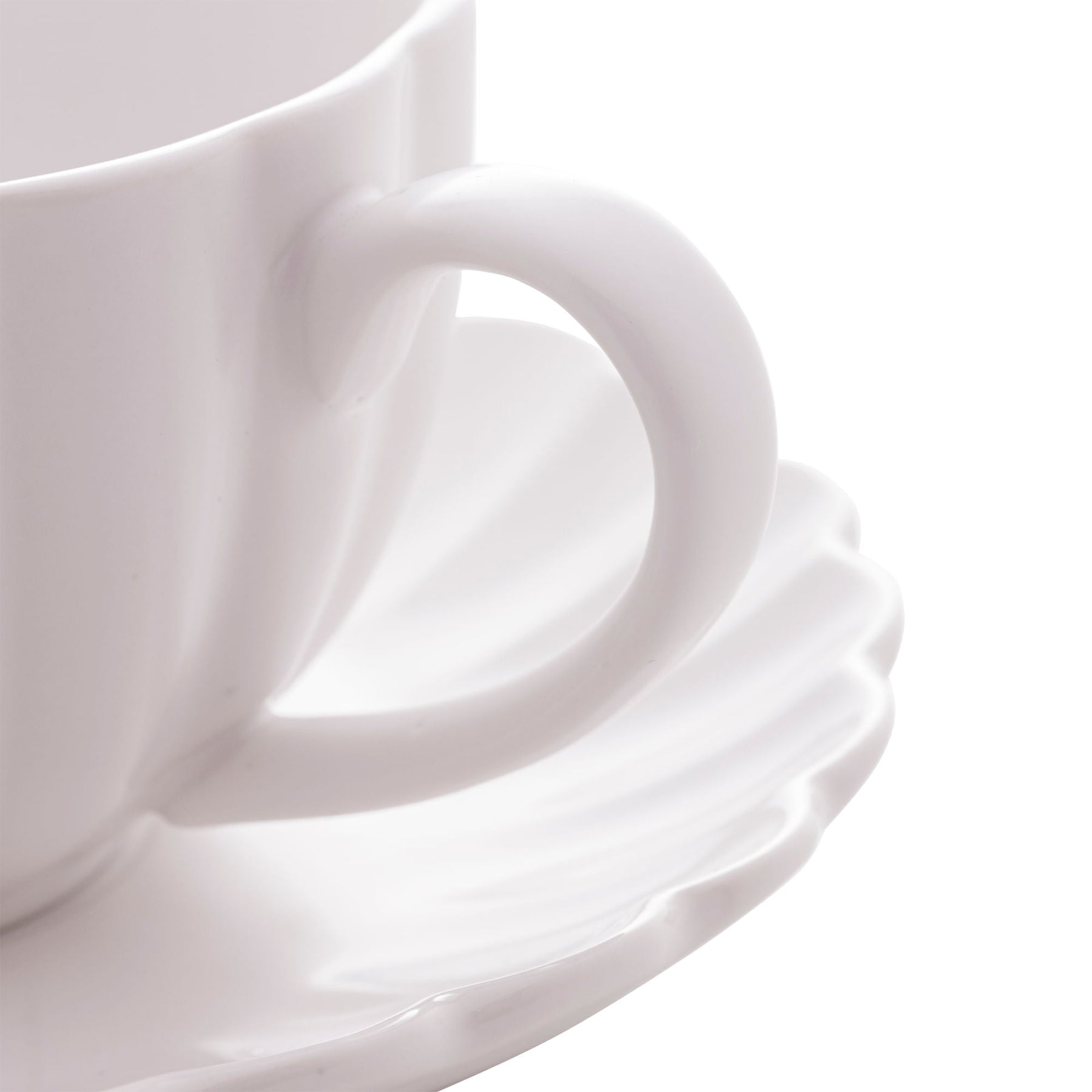 Jogo 2 Xicaras de Chá Porcelana com Pires Petala Branco 160ml