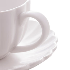 Jogo 2 Xicaras de Chá Porcelana com Pires Petala Branco 160ml
