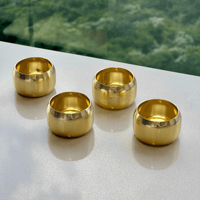 Jogo 4 Anéis para Guardanapo de Aço Circle Dourado 4,5cm