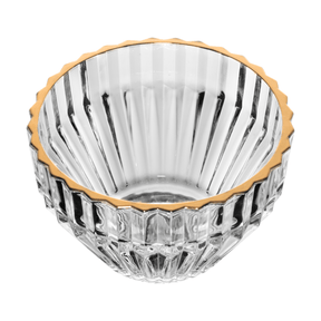 Jogo 4 Bowls de Cristal Imperatriz Fio de Ouro 11cm