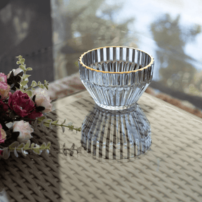 Jogo 4 Bowls de Cristal Imperatriz Fio de Ouro 11cm