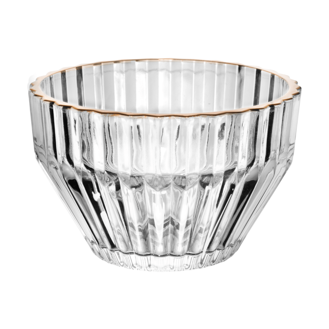 Jogo 4 Bowls de Cristal Imperatriz Fio de Ouro 11cm