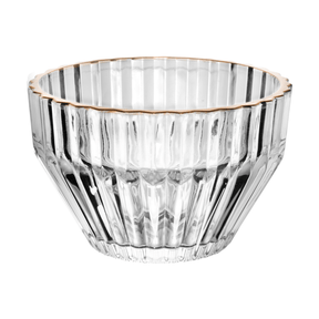 Jogo 4 Bowls de Cristal Imperatriz Fio de Ouro 11cm