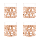 Jogo 4 Copos Baixos de Vidro com Sisal 320ml