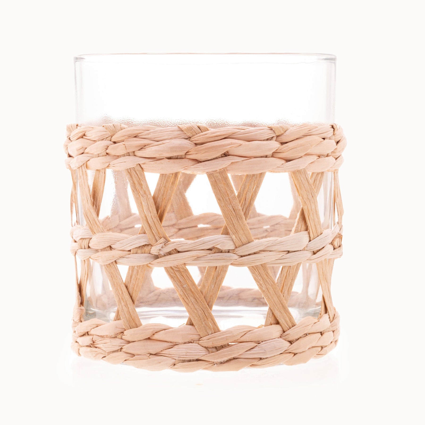 Jogo 4 Copos Baixos de Vidro com Sisal 320ml