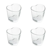 Jogo 4 Copos Para Shot Licor de Vidro Coração 50ml