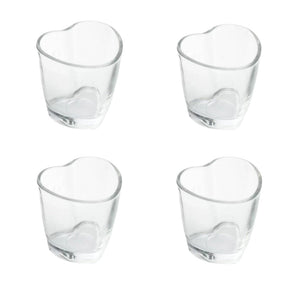 Jogo 4 Copos Para Shot Licor de Vidro Coração 50ml
