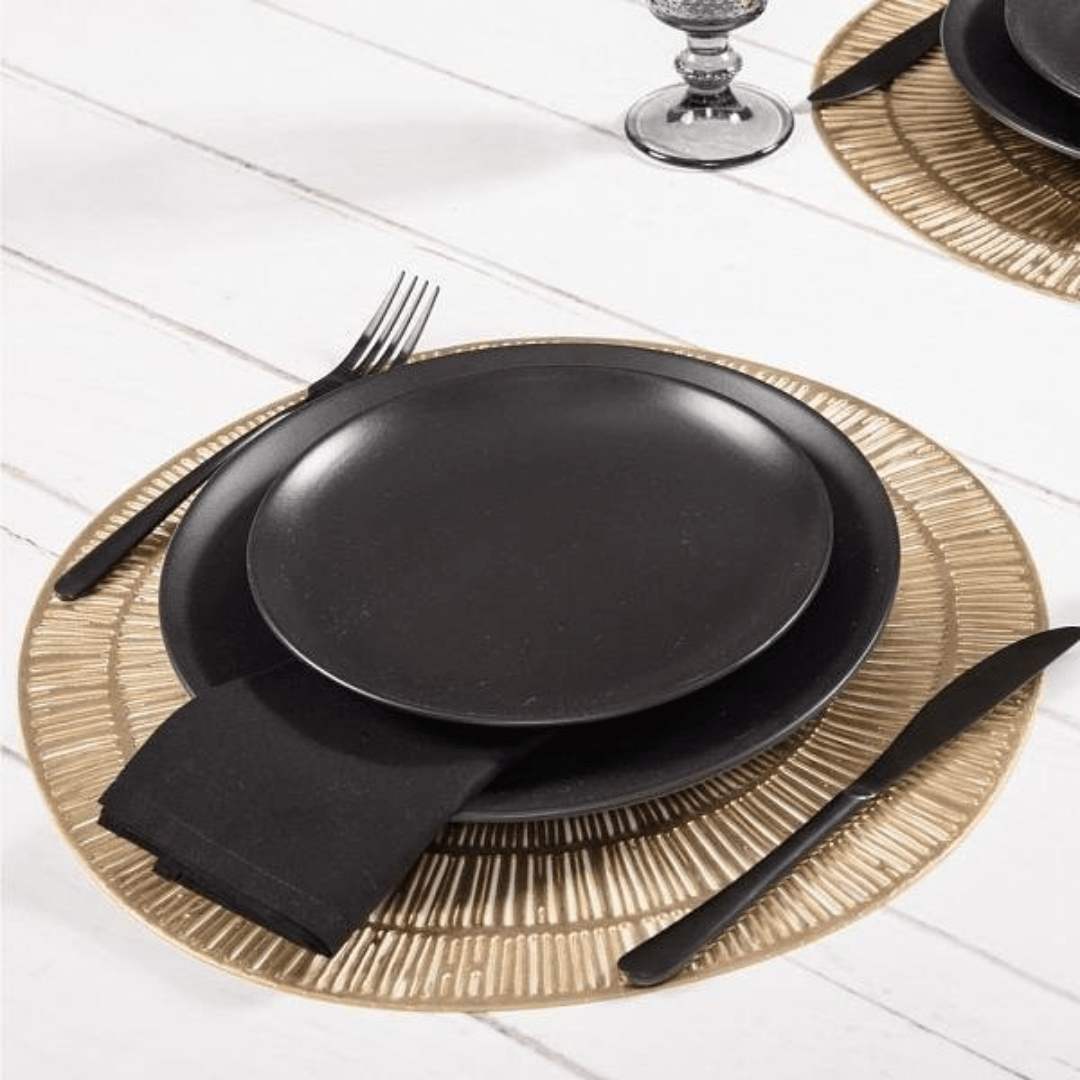 Jogo 4 Guardanapos Home Preto 45cm x 45cm