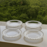 Jogo 4 Pratos em Cristal Pearl 14cm