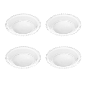 Jogo 4 Pratos em Cristal Pearl 14cm