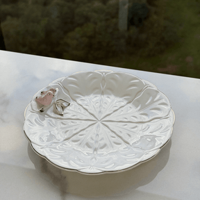 Jogo 4 Pratos para Sobremesa Bird Porcelana Branco 20cm