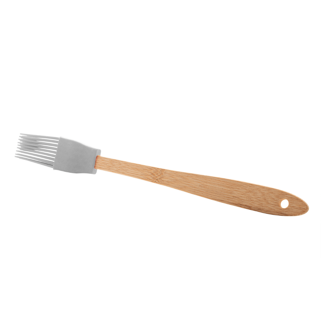 Jogo 4 Utensílios de Cozinha e Silicone e Cabo de Bambu