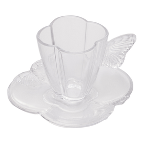 Jogo 4 Xicaras de Café com Pires de Vidro Butterfly 80ml