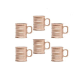 Jogo 6 Canecas de Vidro Borossilicato Vintage Rose Gold 245ml