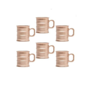 Jogo 6 Canecas de Vidro Borossilicato Vintage Rose Gold 245ml