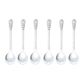 Jogo 6 Colheres de Café Zamac Crystal Niquelado 11cm