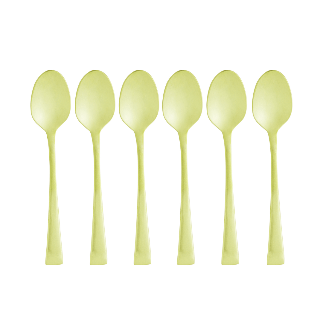 Jogo 6 Colheres para Café Berna Aço Inox Champanhe Fosco