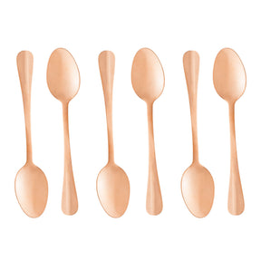 Jogo 6 Colheres para Café de Aço Inox Positano Rose Gold - 12 cm