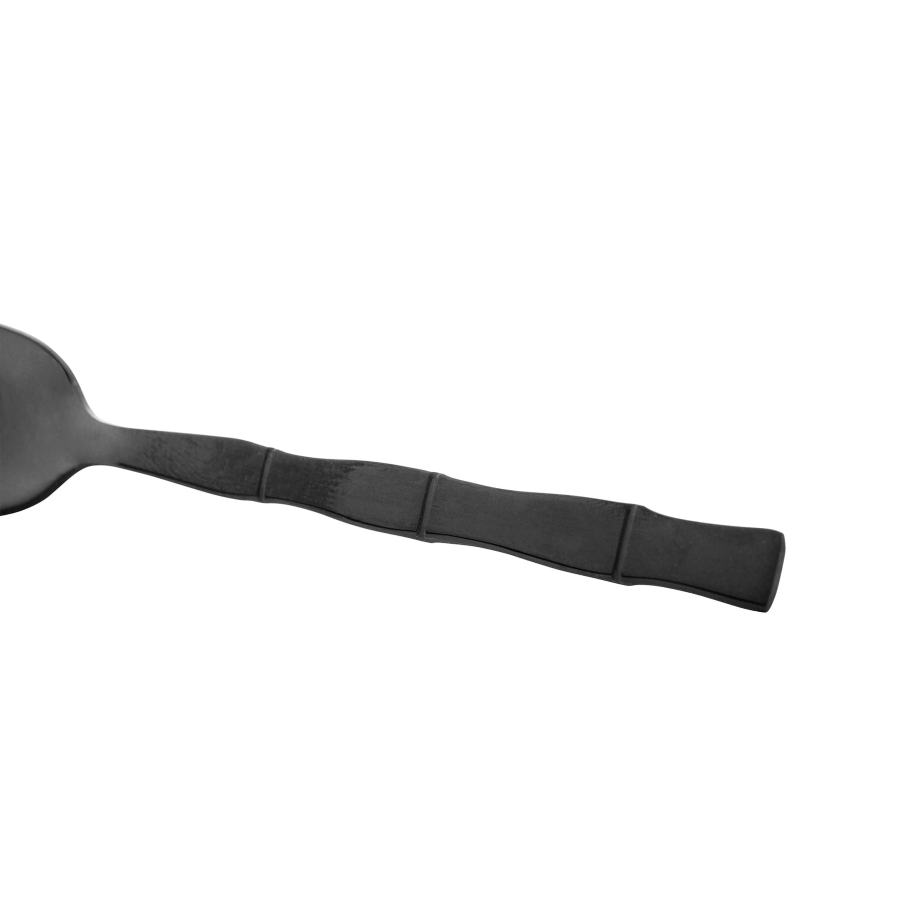 Jogo 6 Colheres para Chá Estilo Bambu Aço Inox Elegant Preto Ônix 12,5 cm