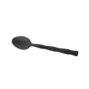 Jogo 6 Colheres para Chá Estilo Bambu Aço Inox Elegant Preto Ônix 12,5 cm
