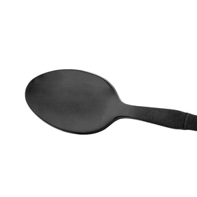 Jogo 6 Colheres para Chá Estilo Bambu Aço Inox Elegant Preto Ônix 12,5 cm