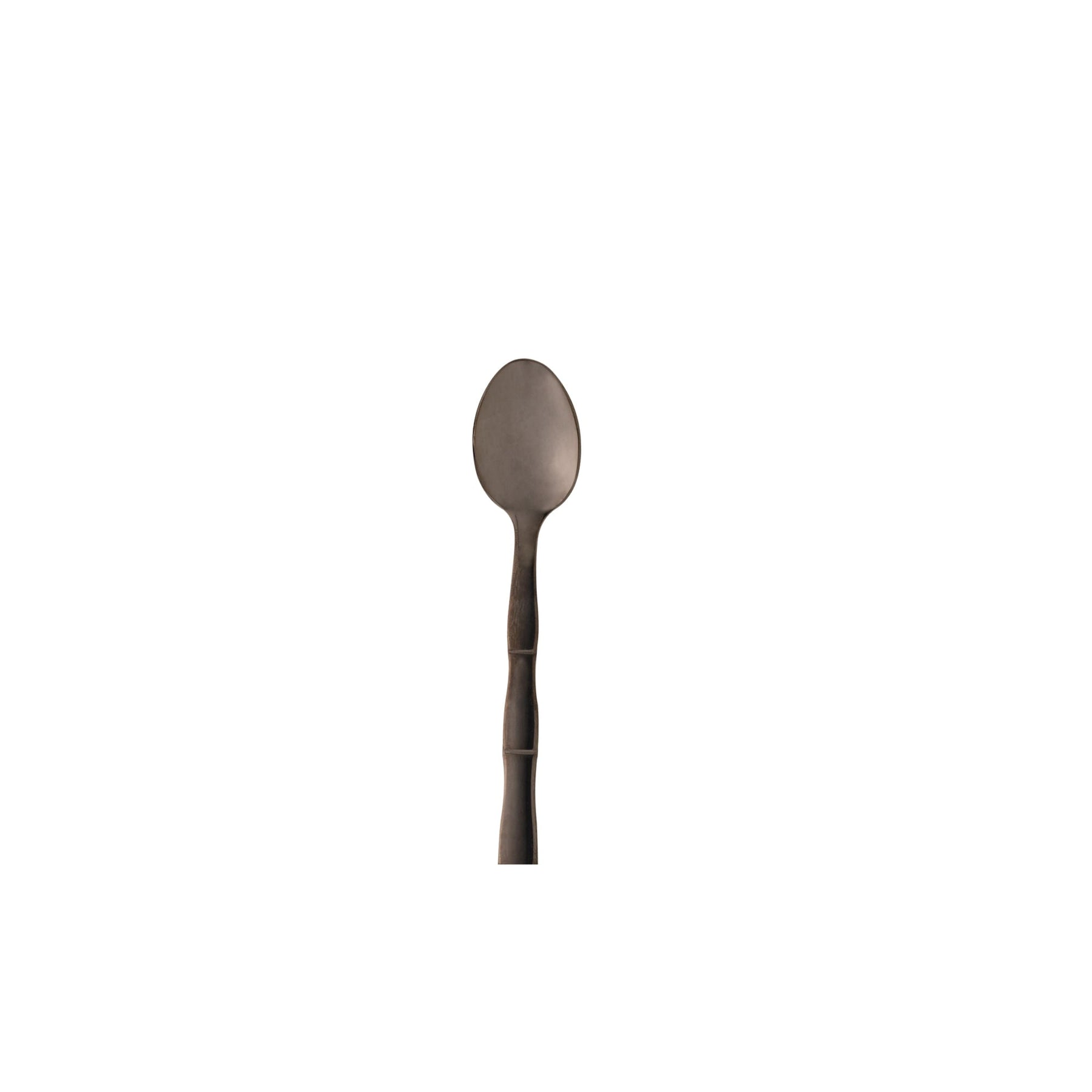 Jogo 6 Colheres para Chá Estilo Bambu Aço Inox Elegant Preto Ônix 12,5 cm