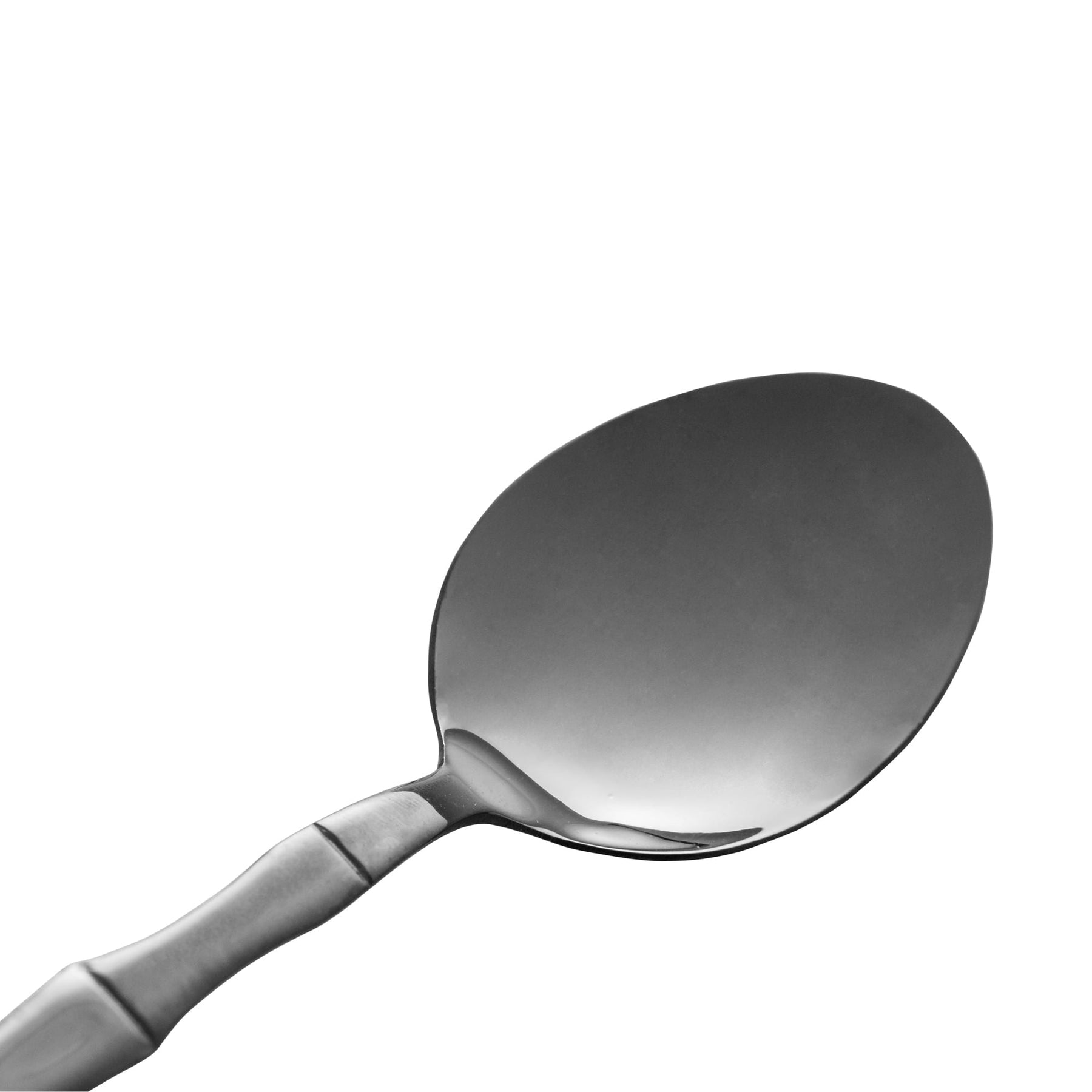 Jogo 6 Colheres para Mesa Estilo Bambu Aço Inox Elegant Preto Ônix 19,8 cm