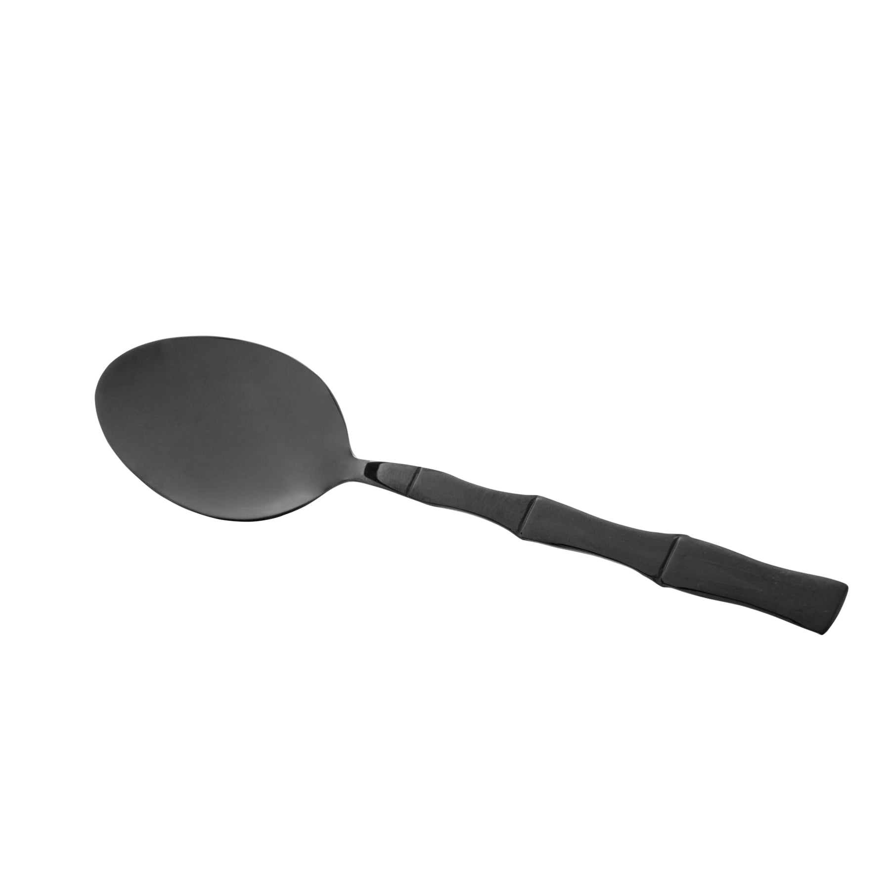 Jogo 6 Colheres para Mesa Estilo Bambu Aço Inox Elegant Preto Ônix 19,8 cm